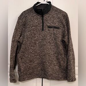 Men’s Eddie Bauer 1/4 Fleece Quarter Zip Pullover, Brown - Size Medium